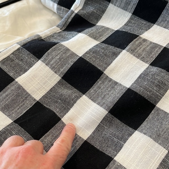 Linen Cotton Blend Black & White Cropped Wide Leg Romper, Retro, FOREST LILY 4 - Picture 12 of 12